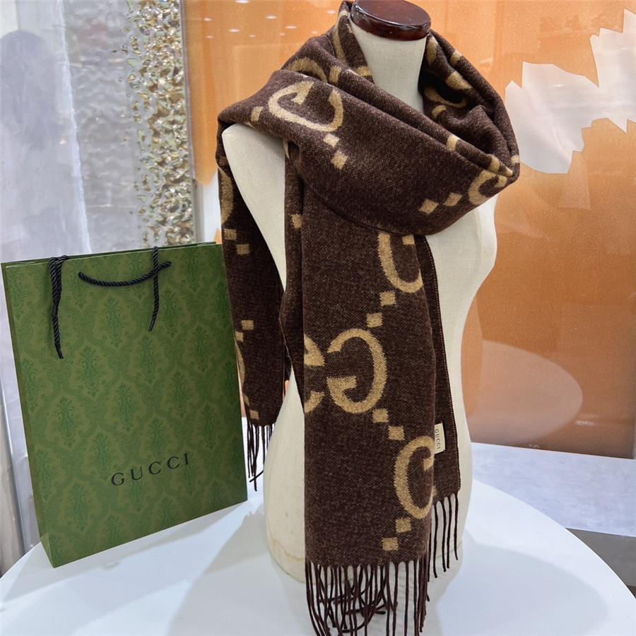 Gucci cashmere GG logo scarf