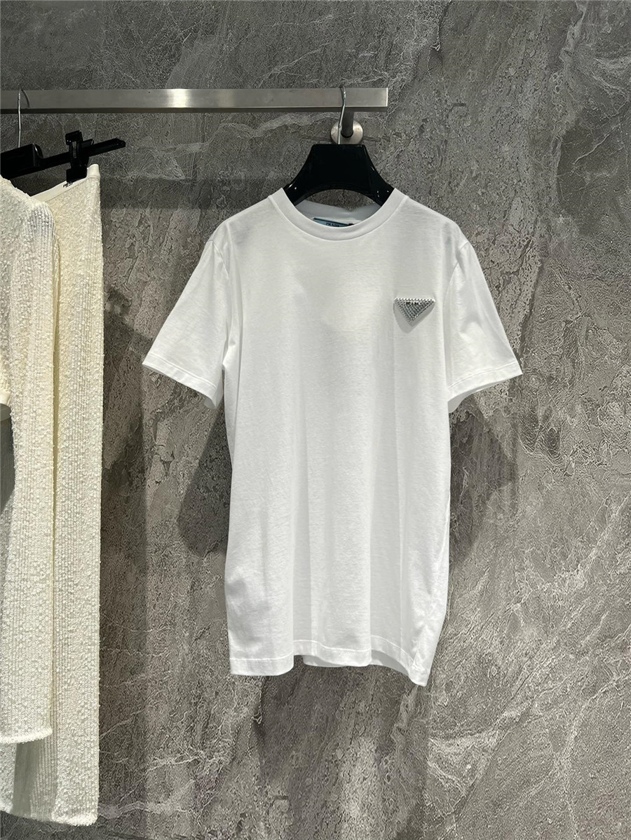 Prada diamond triangle logo t shirt