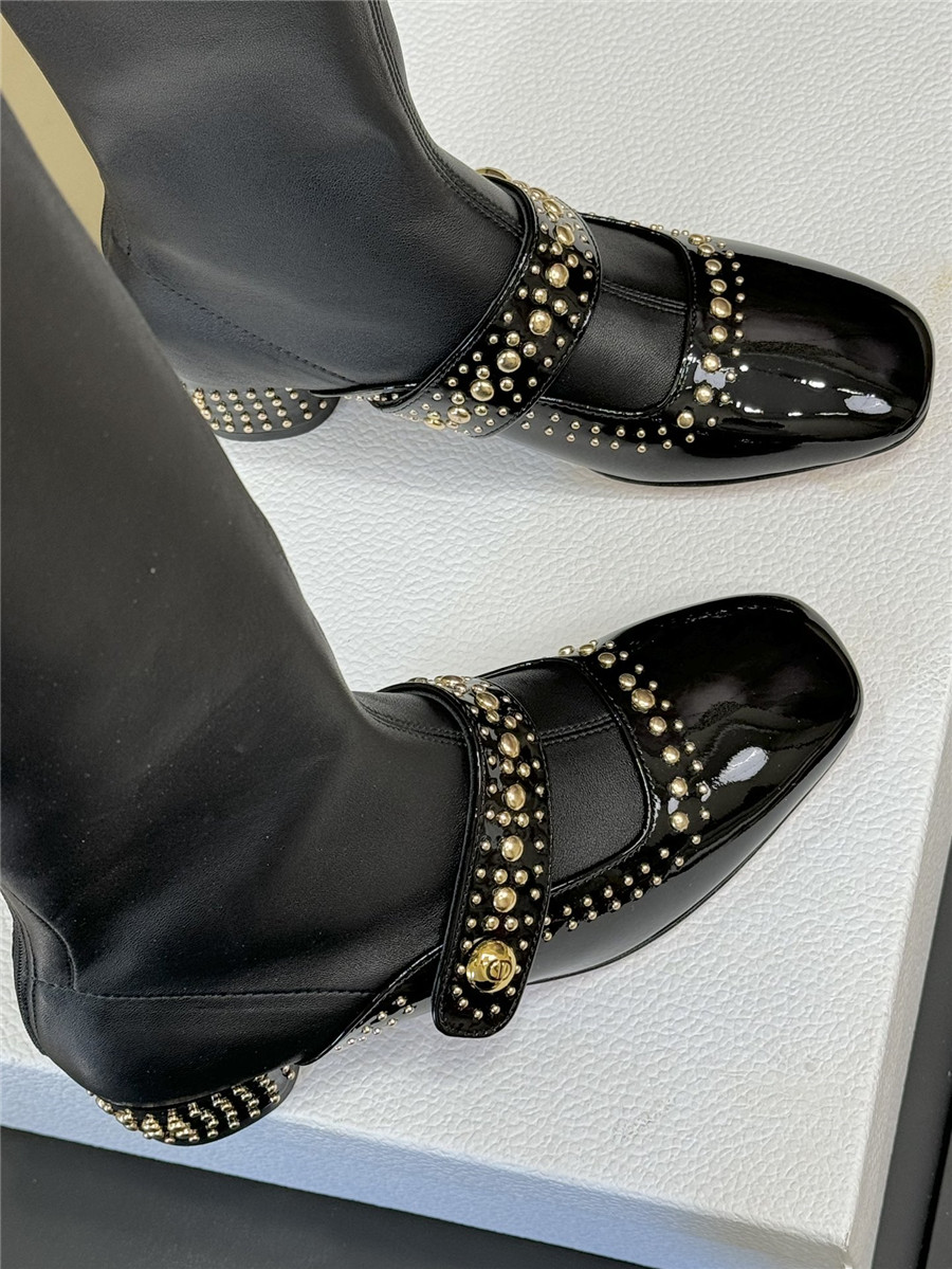 D10r stretch lambskin long boots