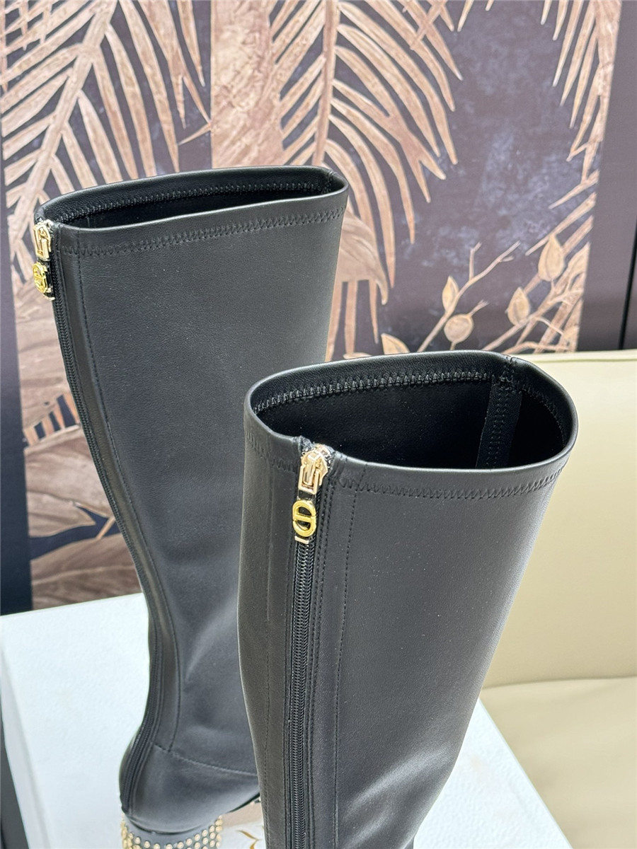 D10r stretch lambskin long boots