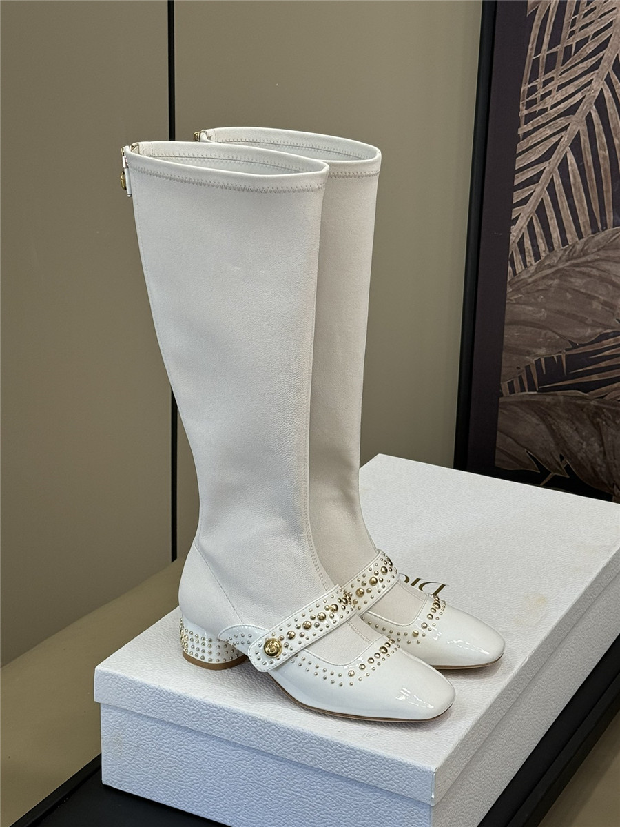 D10r stretch lambskin long boots