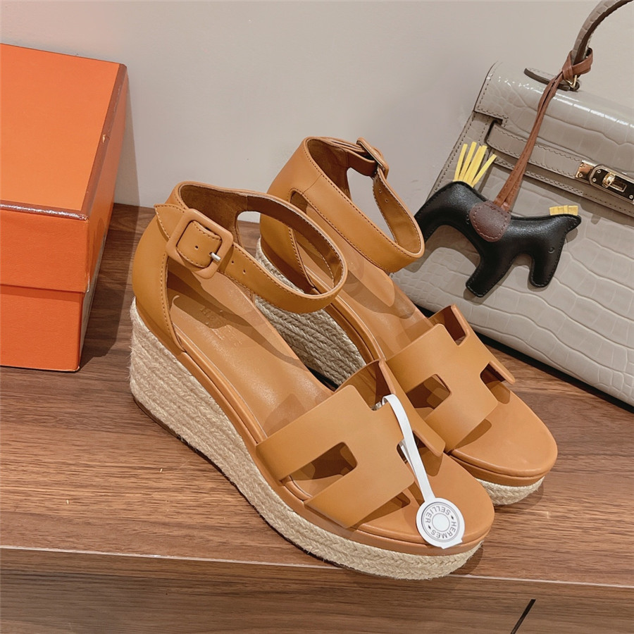 Hermes Elda Straw Sandals
