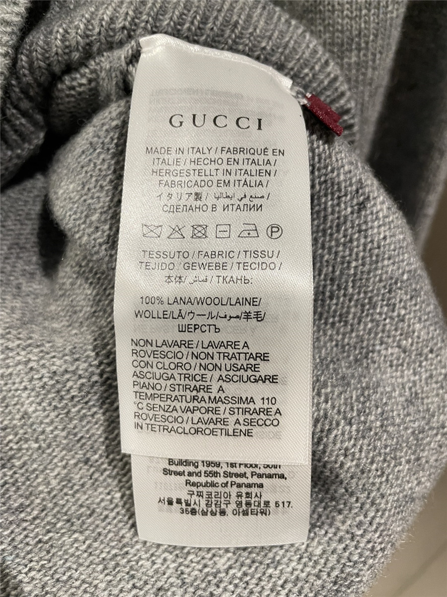 Gvc*1 intarsia wool sweater in grey