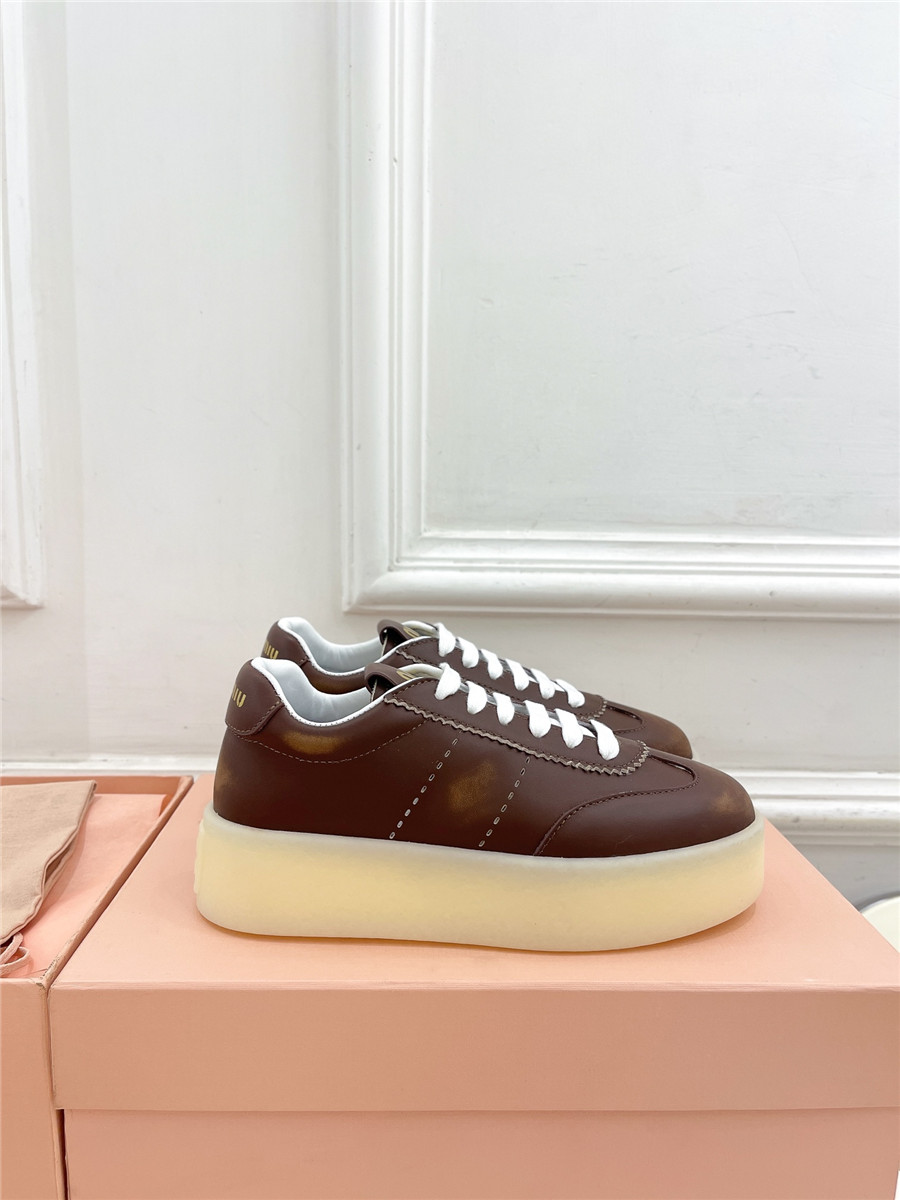 Miu Miu Platform Lace-Up Sneakers