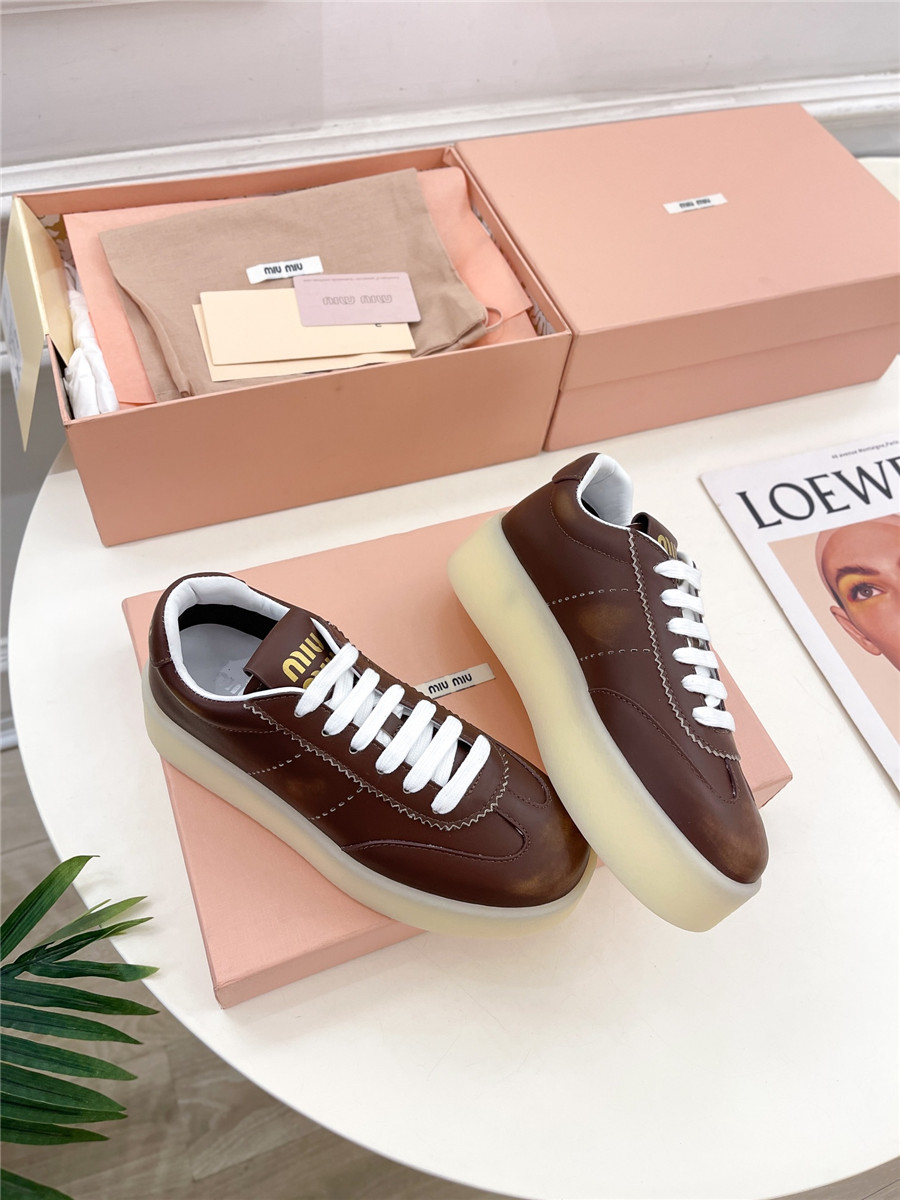 Miu Miu Platform Lace-Up Sneakers