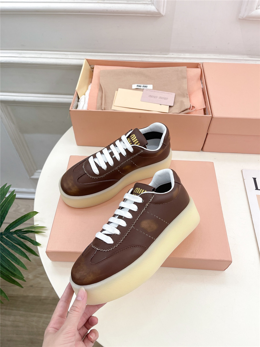 Miu Miu Platform Lace-Up Sneakers