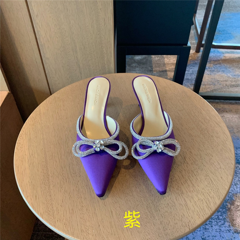 &  Rhinestone bow half drag high heels