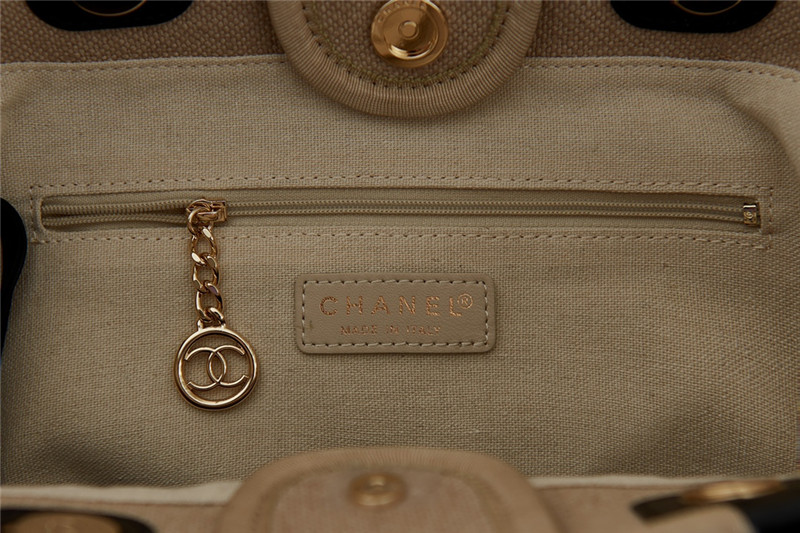 Ch**el off white woolen plaid beach bag