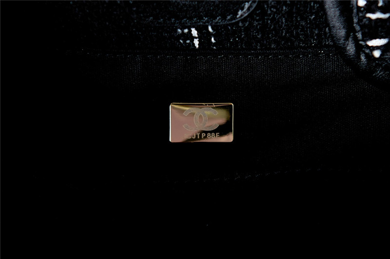 Ch**el colorful letters woolen plaid beach bag