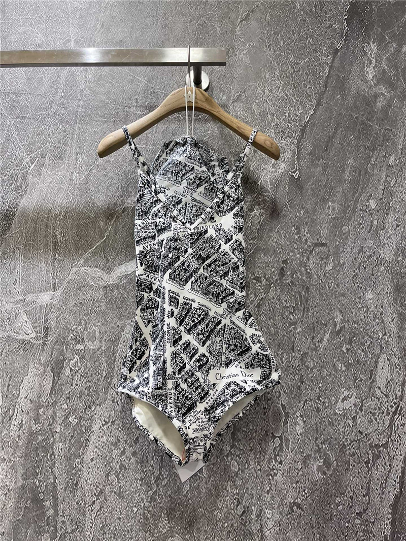 D10r map paris printed swimsuit