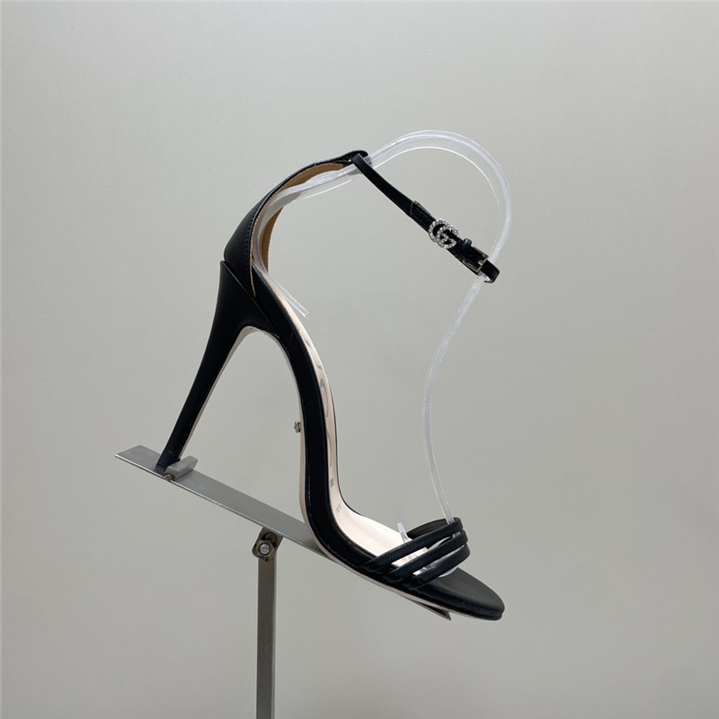 Gvc*1 strappy heeled sandals in black leather