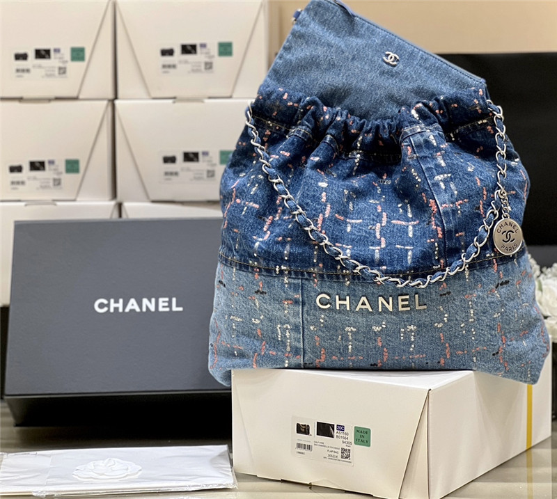 Chanel Colorful 22 Handbag Denim Bag