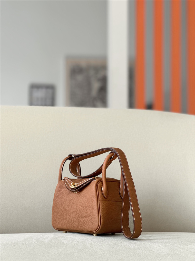 Hermes Mini Lindy Bag Brown