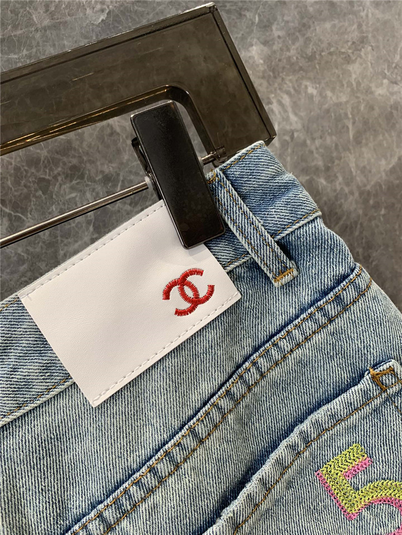 Ch**el logo denim shorts