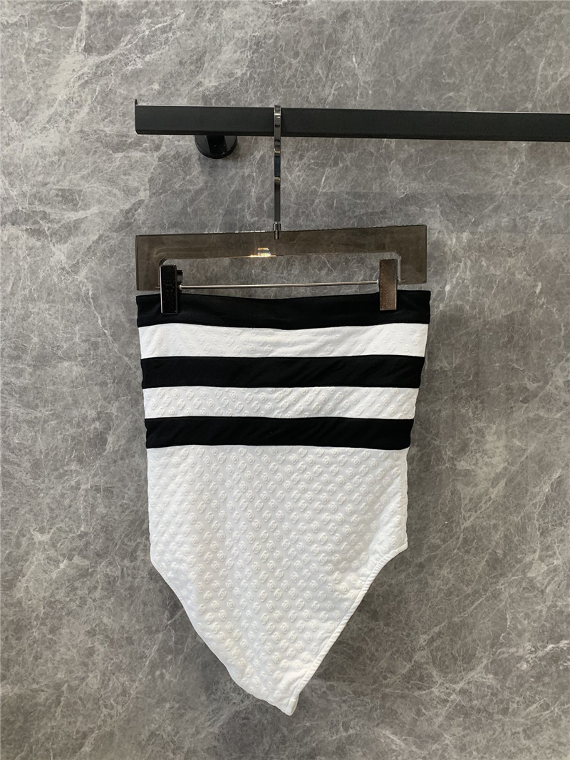 Ch**el striped bralette one-piece swimsuit
