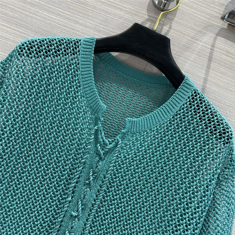 D10r wispy crochet knit smock dress