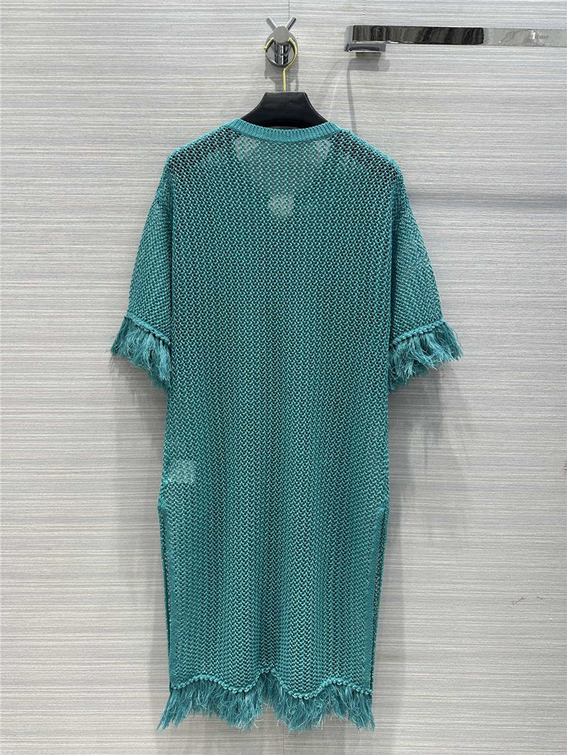 D10r wispy crochet knit smock dress