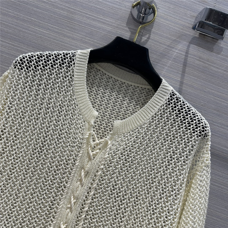 D10r wispy crochet knit smock dress