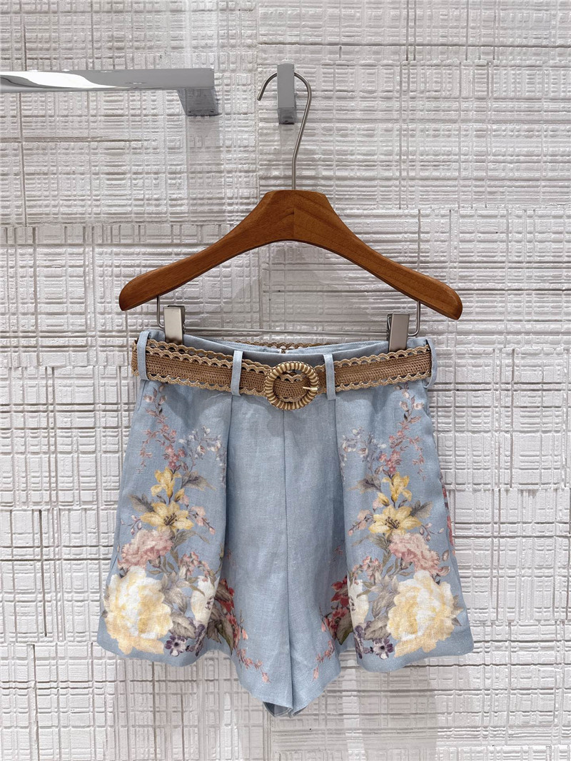 zimm linen cotton high waisted shorts