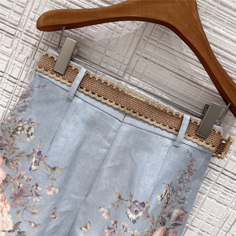 zimm linen cotton high waisted shorts