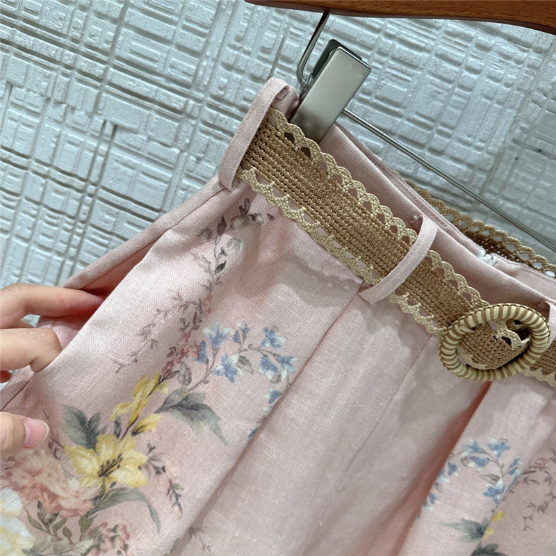 zimm linen cotton high waisted shorts