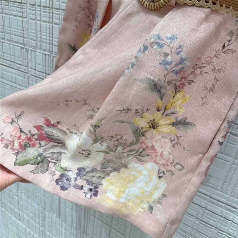 zimm linen cotton high waisted shorts