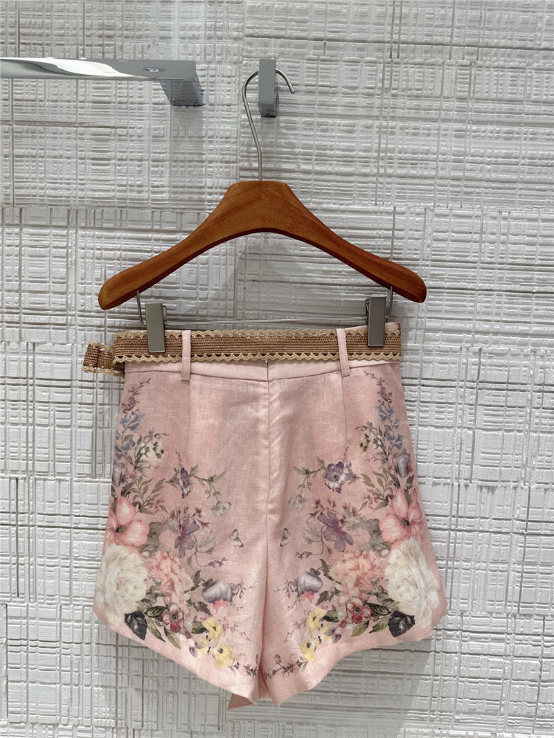 zimm linen cotton high waisted shorts