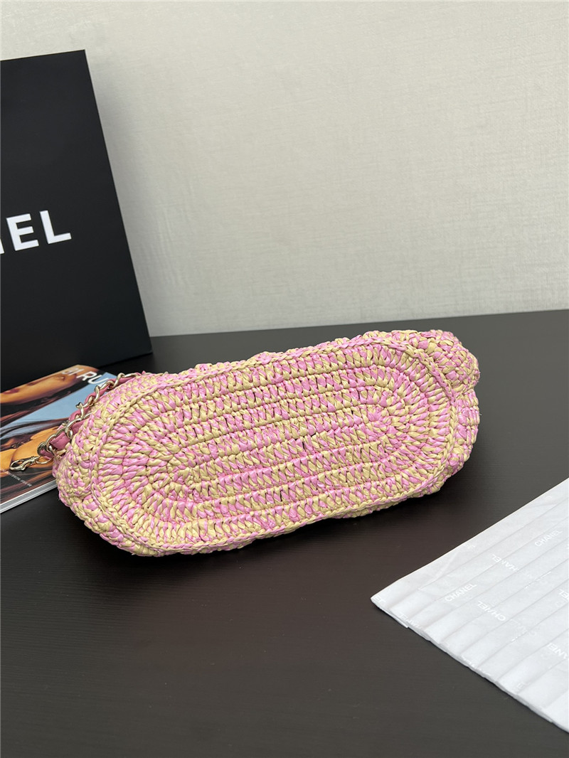 Ch**el coco raffia weave bag