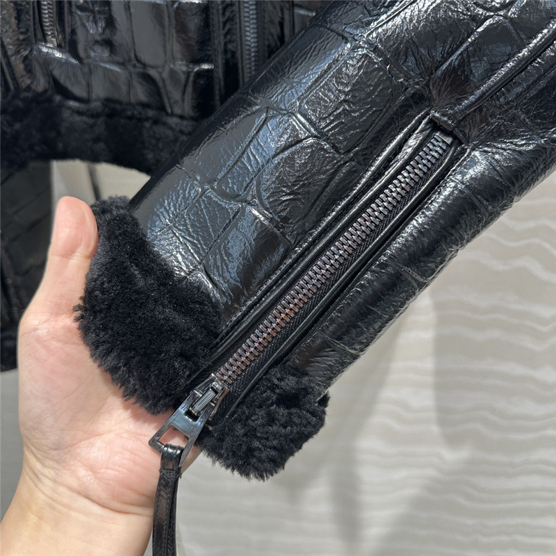 D10r fur motorcycle leather jacket