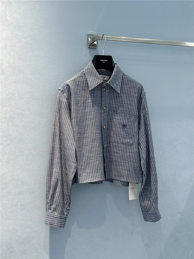 Ce1i*e logo denim striped shirt