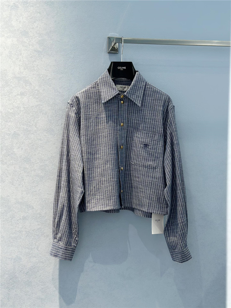 Celine logo denim Striped shirt