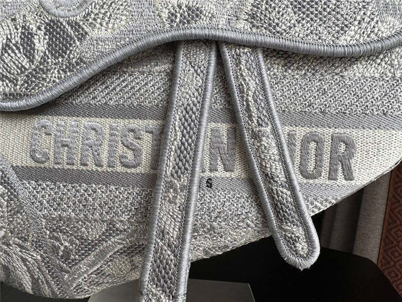 D10r grey embroidered denim saddle bag