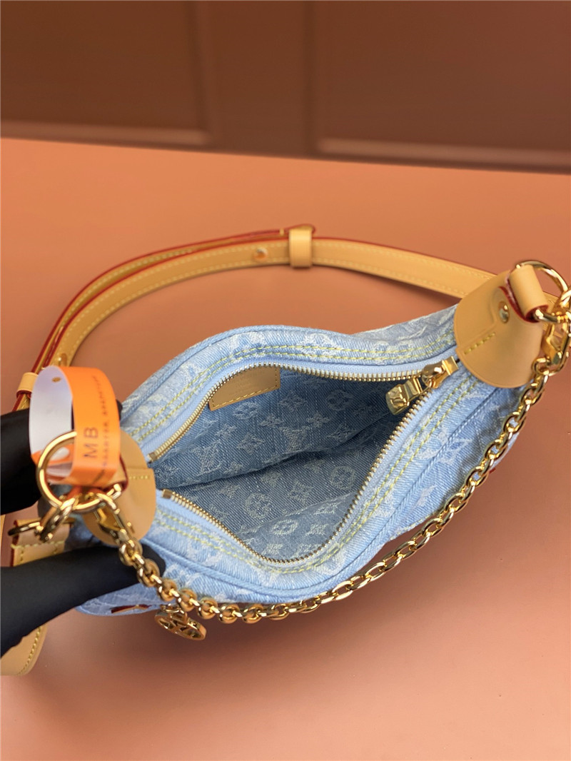 l0vis Vvtt0n lv loop denim hobo bag