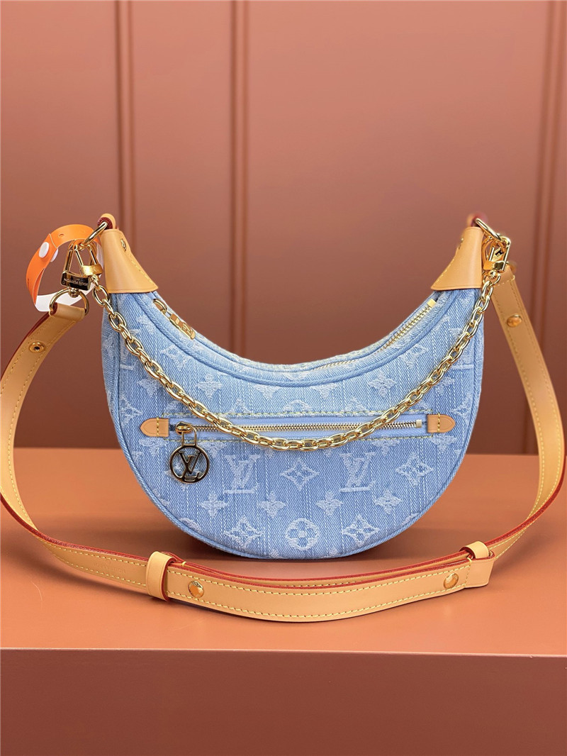 l0vis Vvtt0n lv loop denim hobo bag