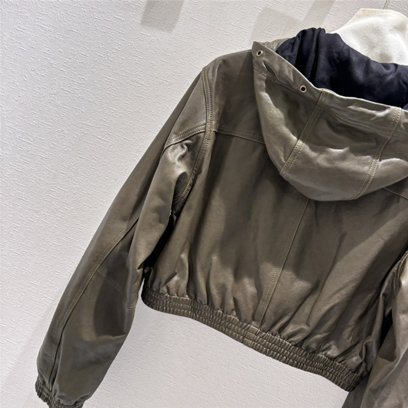 Ba1en*iaga hooded cropped sheepskin jacket