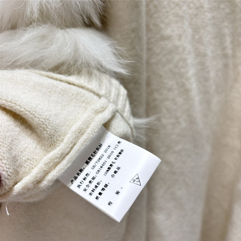 Wool fox fur top coat wool skirt suit