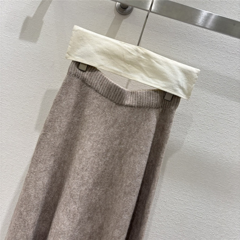 Wool fox fur top coat wool skirt suit