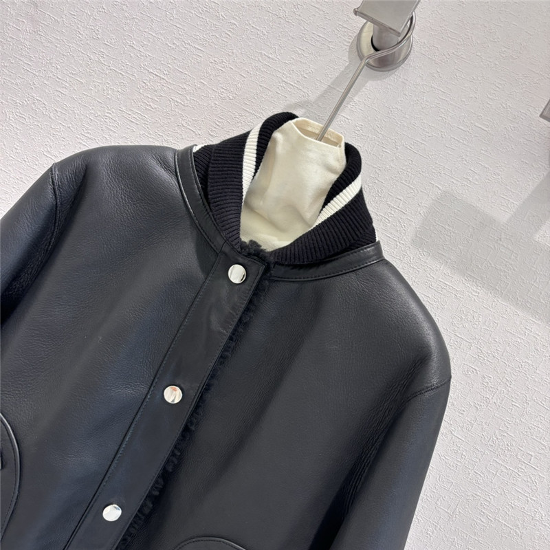 D10r teddy check baseball jacket