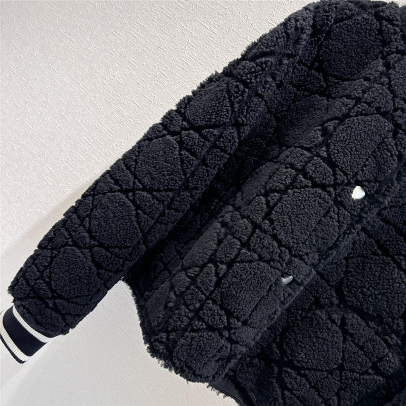 D10r teddy check baseball jacket