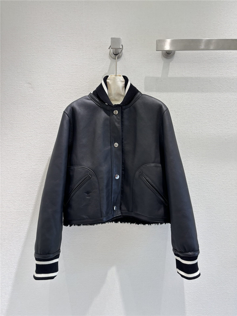 D10r teddy check baseball jacket