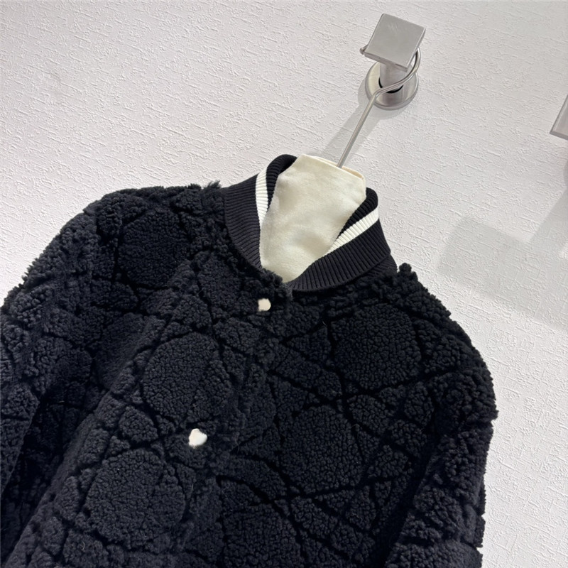 D10r teddy check baseball jacket