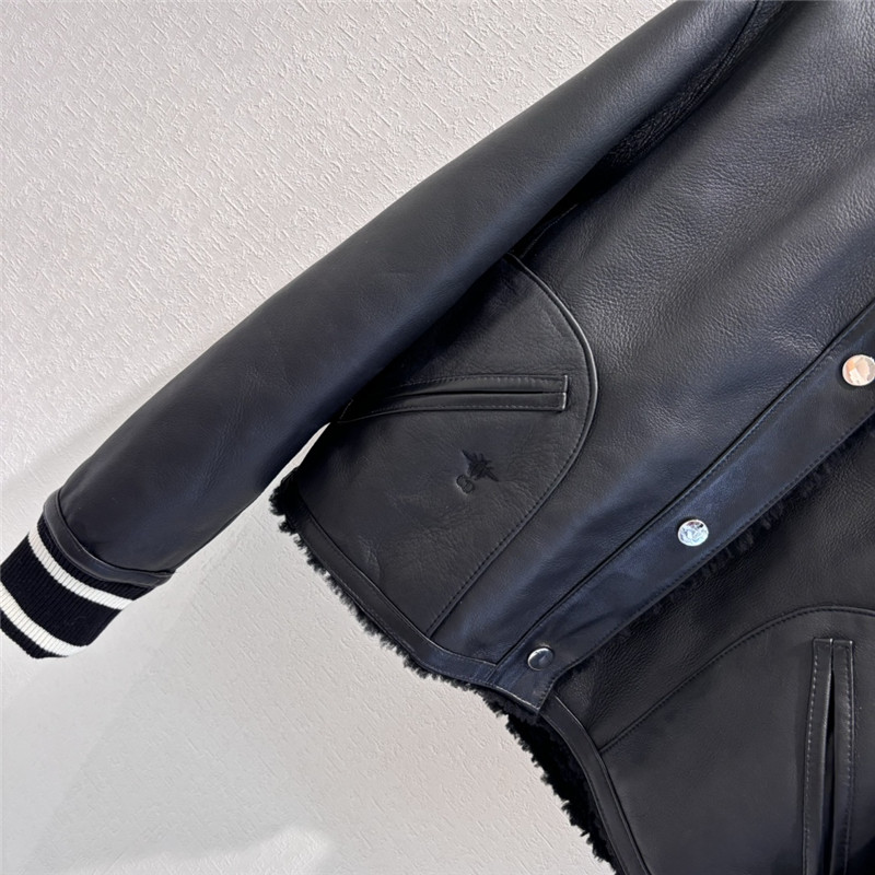 D10r teddy check baseball jacket