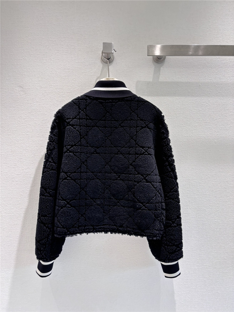 D10r teddy check baseball jacket