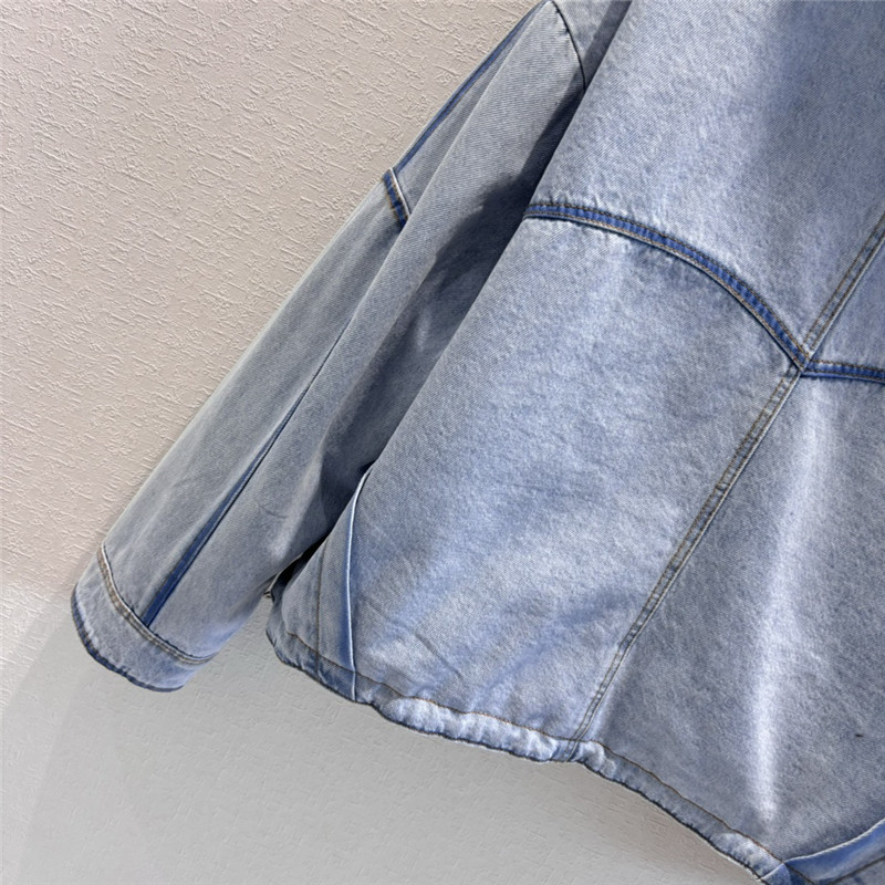 Vanitoo fox fur collar denim jacket