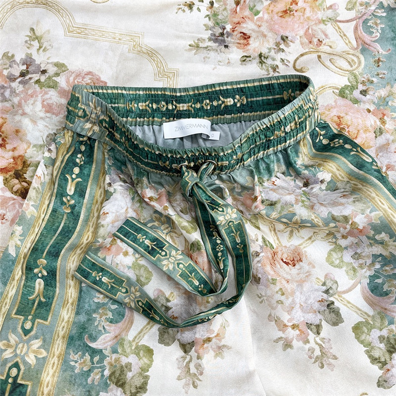 zimm silk top wide leg pants set