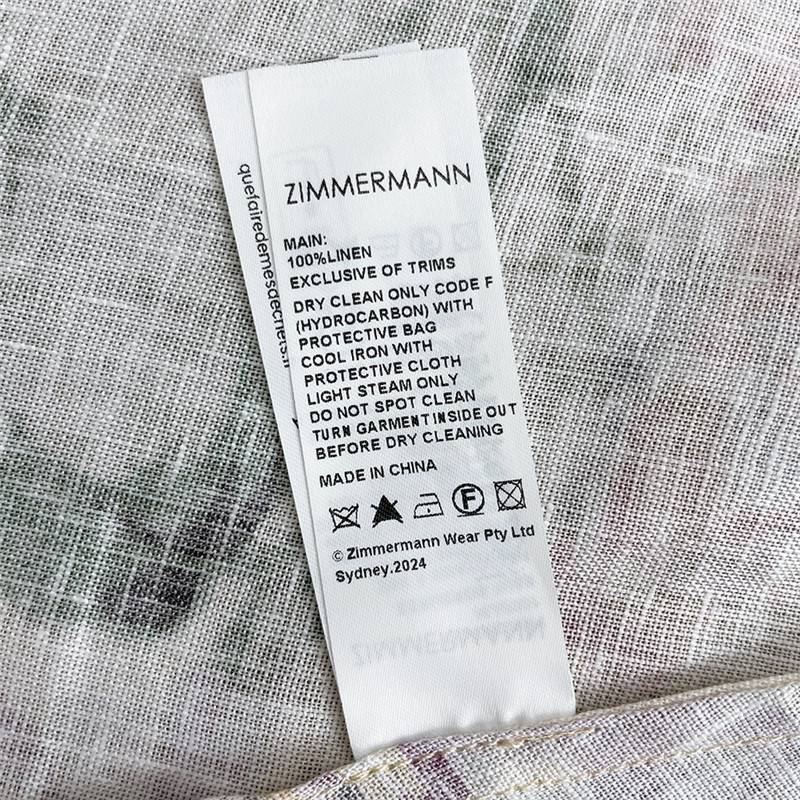 zimm linen printed colorful button up dress