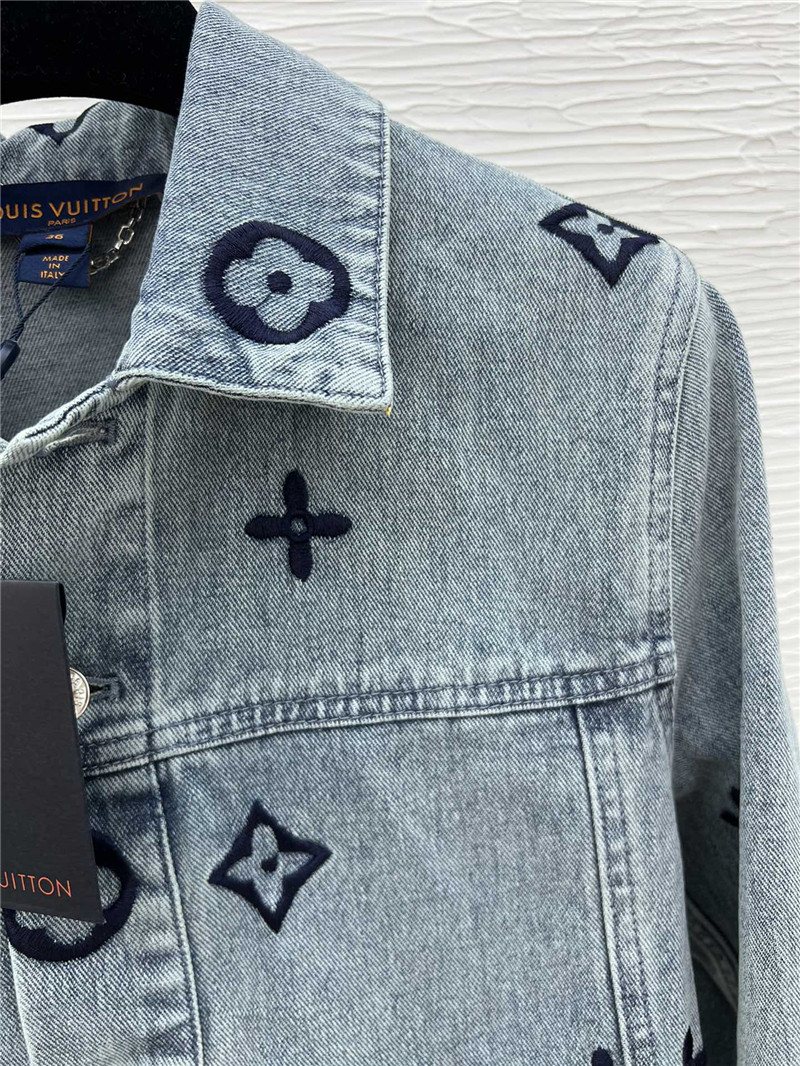 l0vis Vvtt0n lv logo embroidered denim jacket