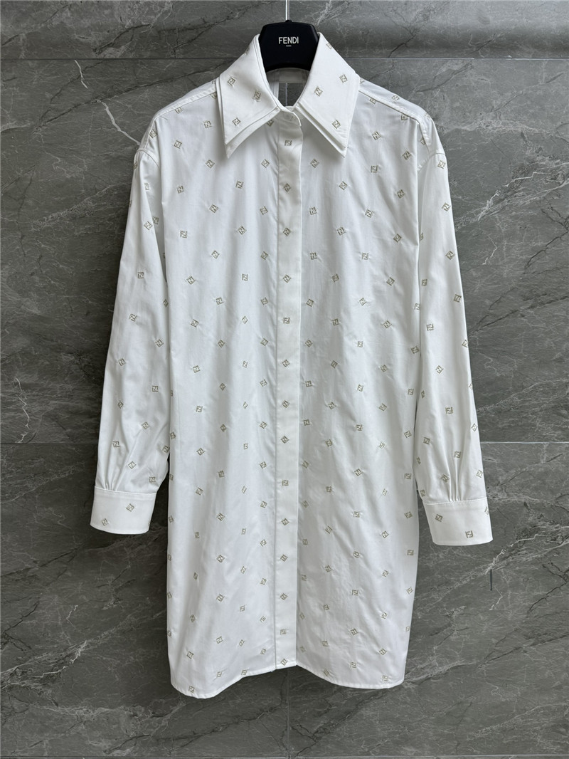 Fendi letter embroidered shirt dress