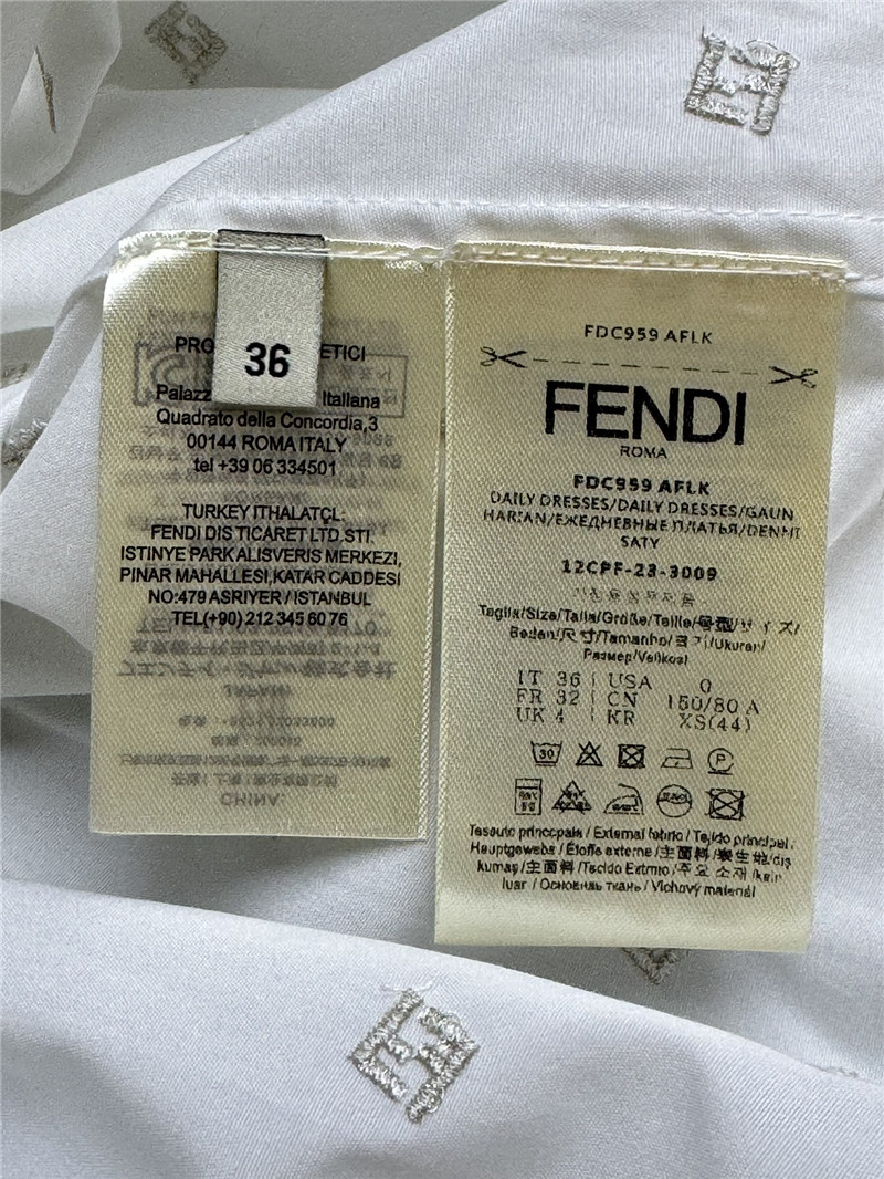 F**di letter embroidered shirt dress