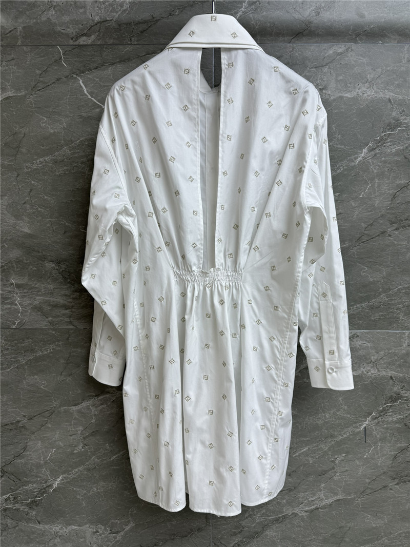 F**di letter embroidered shirt dress